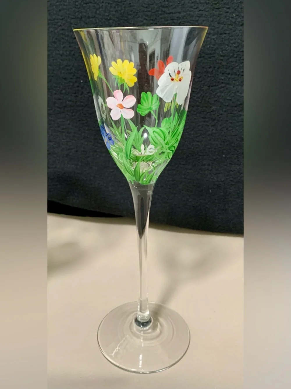 🔍 (2) Royal Danube RDZ19 Hand-Painted Floral Water Goblets • Signed I.G.